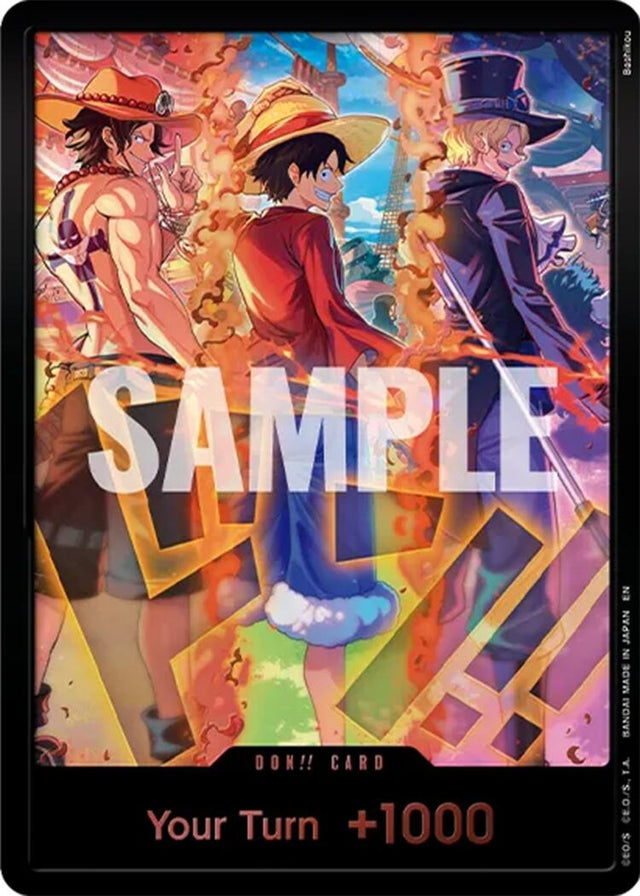 Image for DON!! Card (English Version 3rd Anniversary Set) (Ace, Luffy, Sabo) (Foil) (One Piece Promotion Cards) (OP-PR) - One Piece Card Game