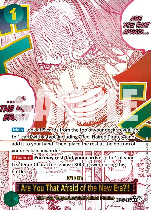 Image for Are You That Afraid of the New Era?! (Alternate Art) (OP17-037) (Foil) (The World's Strongest Warriors) (OP17) - One Piece Card Game