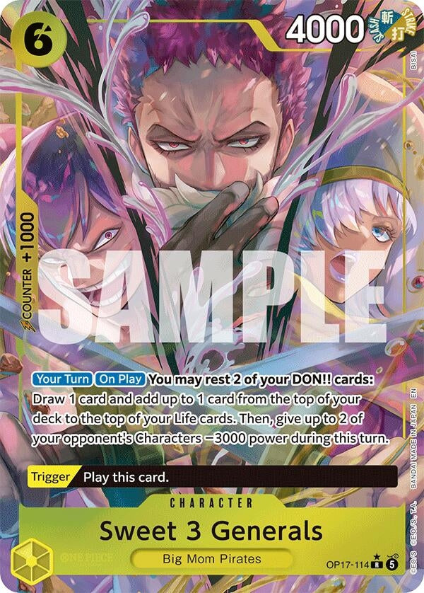 Image for Sweet 3 Generals (Alternate Art) (OP17-114) (Foil) (The World's Strongest Warriors) (OP17) - One Piece Card Game