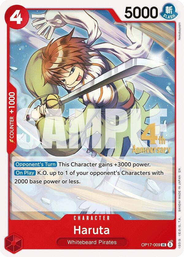 Image for Haruta (OP17-009) (The World's Strongest Warriors Release Event Cards) (OP17 RE) - One Piece Card Game