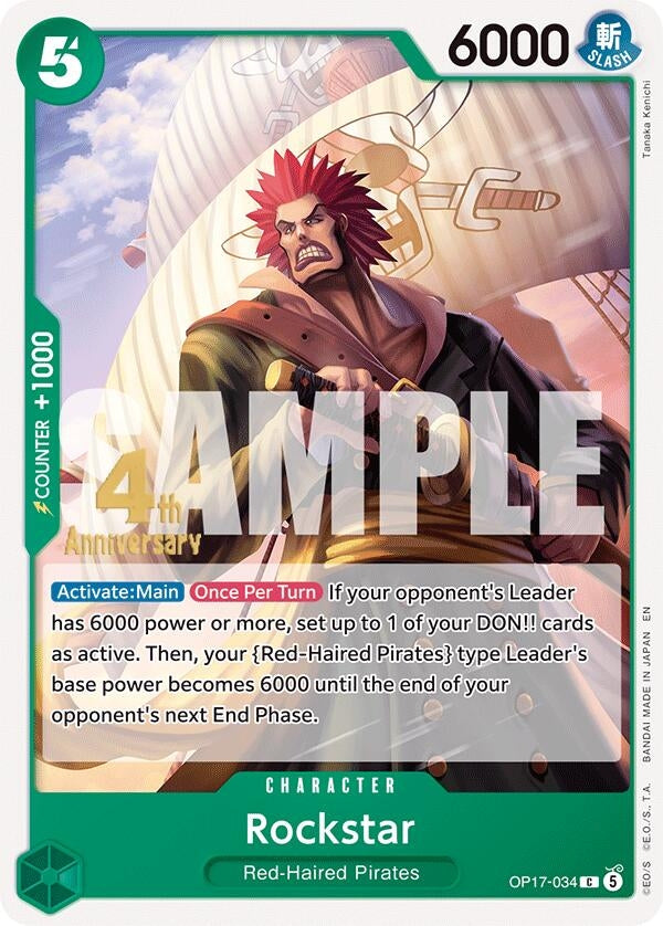 Image for Rockstar (OP17-034) (The World's Strongest Warriors Release Event Cards) (OP17 RE) - One Piece Card Game