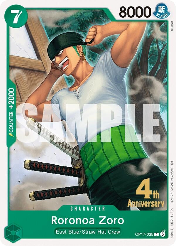 Image for Roronoa Zoro (035) (OP17-035) (The World's Strongest Warriors Release Event Cards) (OP17 RE) - One Piece Card Game
