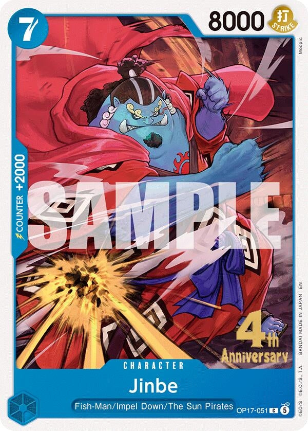 Image for Jinbe (051) (OP17-051) (The World's Strongest Warriors Release Event Cards) (OP17 RE) - One Piece Card Game