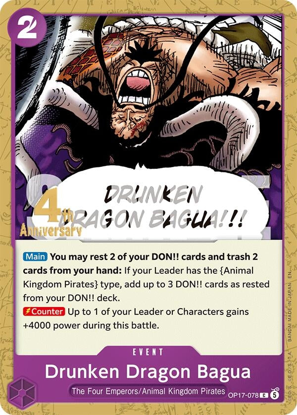 Image for Drunken Dragon Bagua (OP17-078) (The World's Strongest Warriors Release Event Cards) (OP17 RE) - One Piece Card Game
