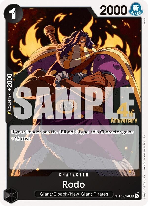 Image for Rodo (OP17-094) (The World's Strongest Warriors Release Event Cards) (OP17 RE) - One Piece Card Game
