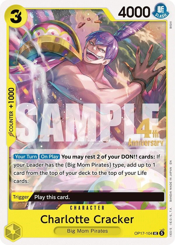 Image for Charlotte Cracker (OP17-104) (The World's Strongest Warriors Release Event Cards) (OP17 RE) - One Piece Card Game
