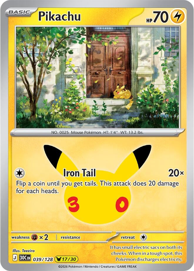 Image for Pikachu (Holofoil) (ME: 30th Celebration) (30C) - Pokemon