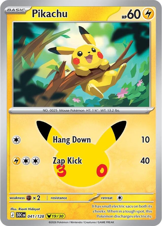 Image for Pikachu (Holofoil) (ME: 30th Celebration) (30C) - Pokemon