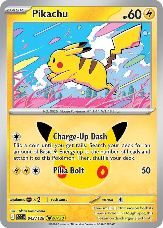 Image for Pikachu (Holofoil) (ME: 30th Celebration) (30C) - Pokemon