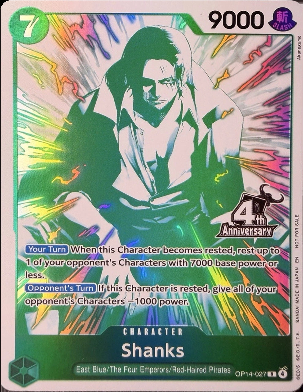 Image for Shanks (4th Anniversary Treasure Campaign Pack) (OP14-027) (Foil) (One Piece Promotion Cards) (OP-PR) - One Piece Card Game