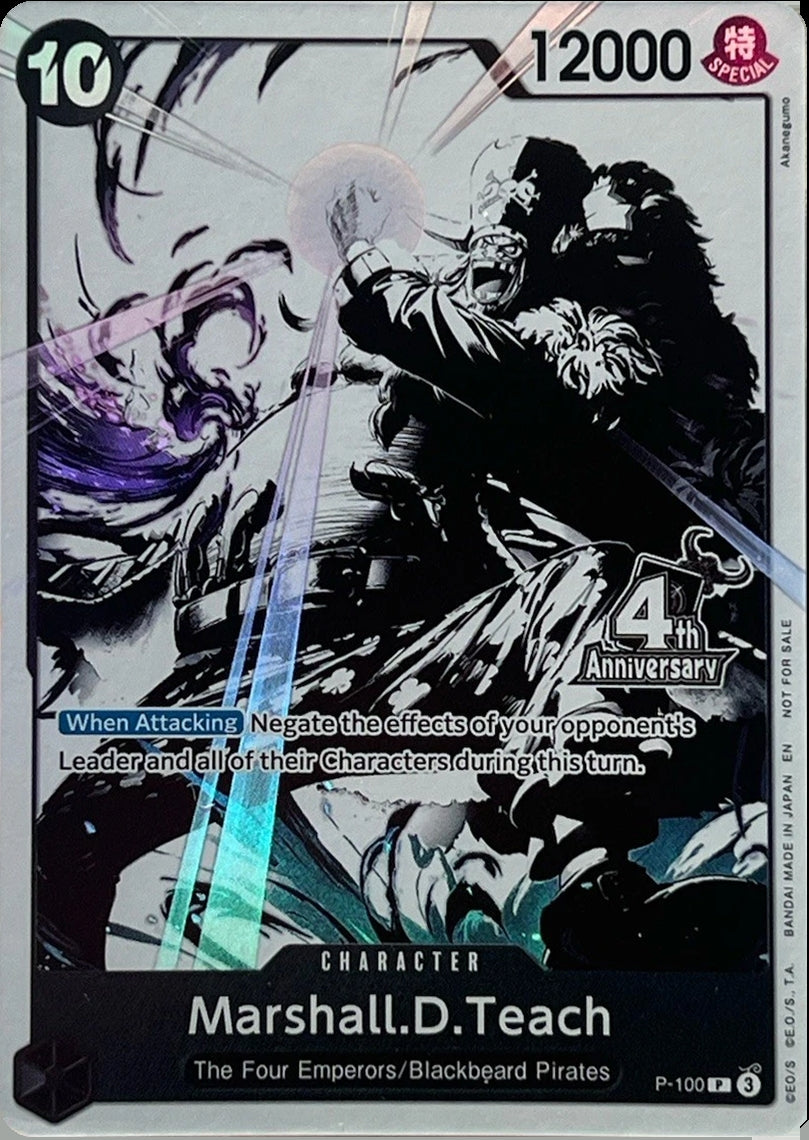 Image for Marshall.D.Teach (4th Anniversary Treasure Campaign Pack) (P-100) (Foil) (One Piece Promotion Cards) (OP-PR) - One Piece Card Game
