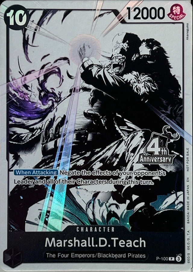 Image for Marshall.D.Teach (4th Anniversary Treasure Campaign Pack) (P-100) (Foil) (One Piece Promotion Cards) (OP-PR) - One Piece Card Game