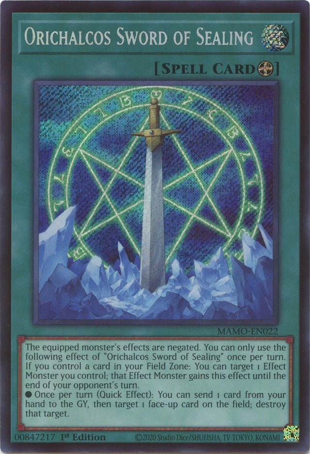 Image for Orichalcos Sword of Sealing (Secret Rare) (MAMO-EN022) (1st Edition) (Magnificent Monsters) (MAMO) - YuGiOh