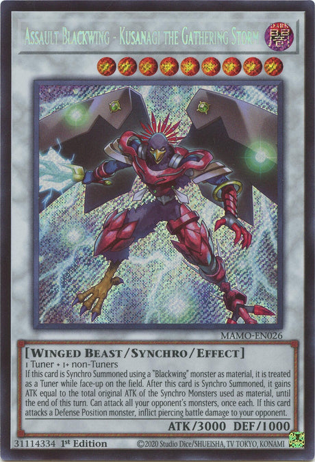Image for Assault Blackwing - Kusanagi the Gathering Storm (Secret Rare) (MAMO-EN026) (1st Edition) (Magnificent Monsters) (MAMO) - YuGiOh