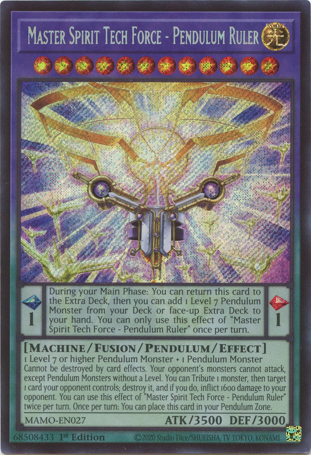 Image for Master Spirit Tech Force - Pendulum Ruler  (Secret Rare) (MAMO-EN027) (1st Edition) (Magnificent Monsters) (MAMO) - YuGiOh