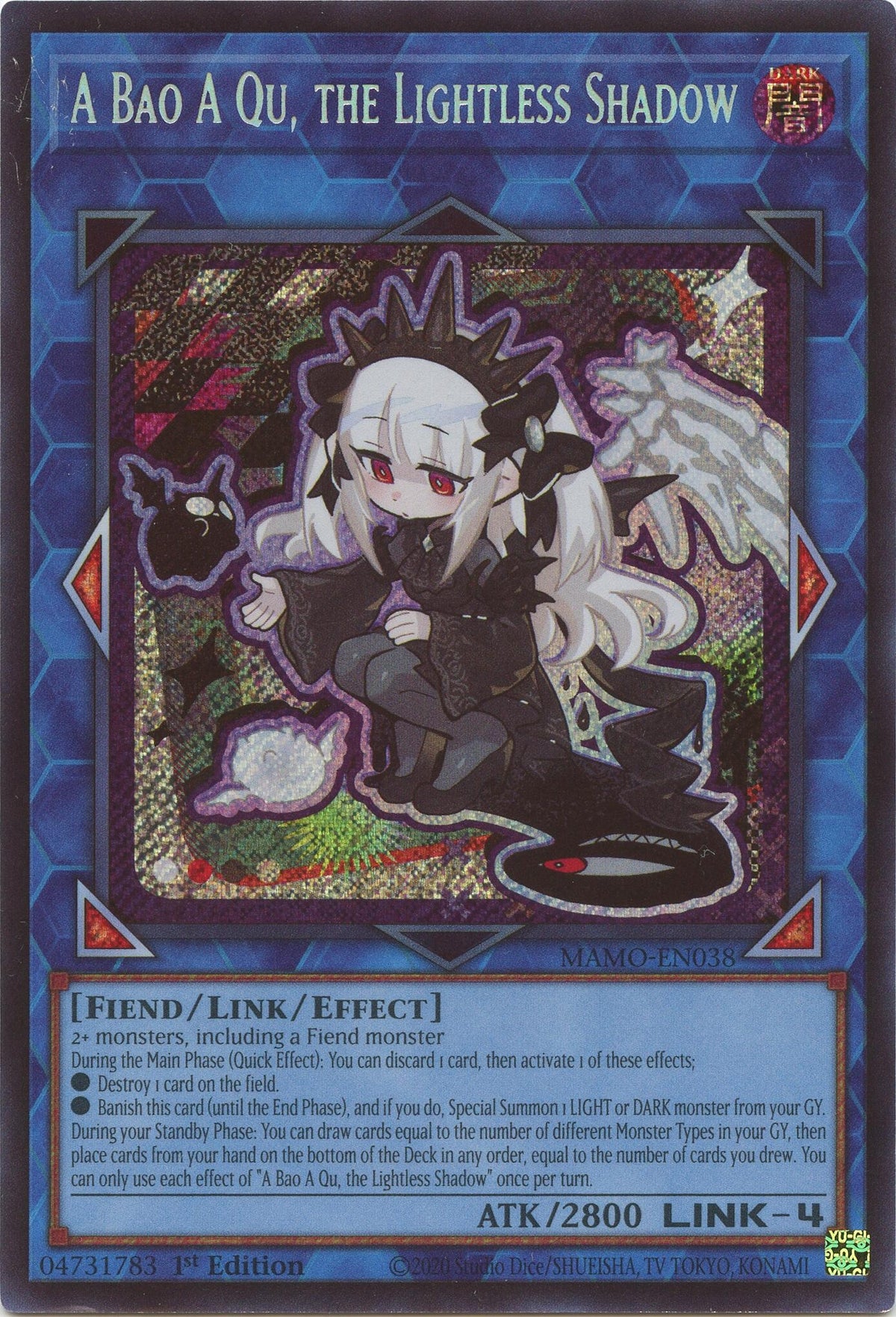 Image for A Bao A Qu, the Lightless Shadow (Secret Rare) (MAMO-EN038) (1st Edition) (Magnificent Monsters) (MAMO) - YuGiOh