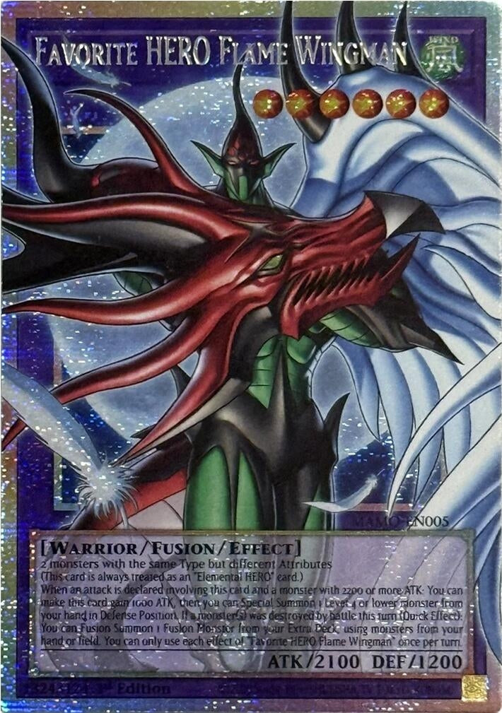 Image for Favorite HERO Flame Wingman (Starlight Rare) (Extended Art) (MAMO-EN005) (1st Edition) (Magnificent Monsters) (MAMO) - YuGiOh