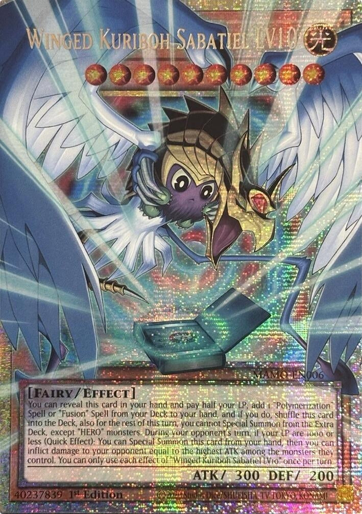 Image for Winged Kuriboh Sabatiel LV10 (Starlight Rare) (Extended Art) (MAMO-EN006) (1st Edition) (Magnificent Monsters) (MAMO) - YuGiOh