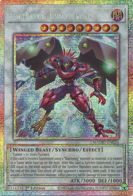 Image for Assault Blackwing - Kusanagi the Gathering Storm (Starlight Rare) (MAMO-EN026) (1st Edition) (Magnificent Monsters) (MAMO) - YuGiOh