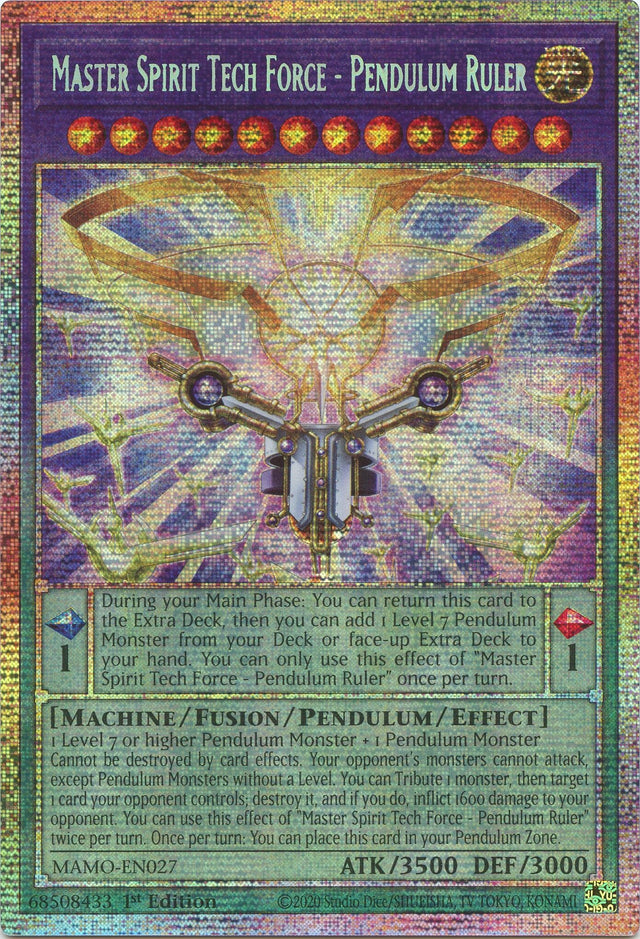 Image for Master Spirit Tech Force - Pendulum Ruler (Starlight Rare) (MAMO-EN027) (1st Edition) (Magnificent Monsters) (MAMO) - YuGiOh