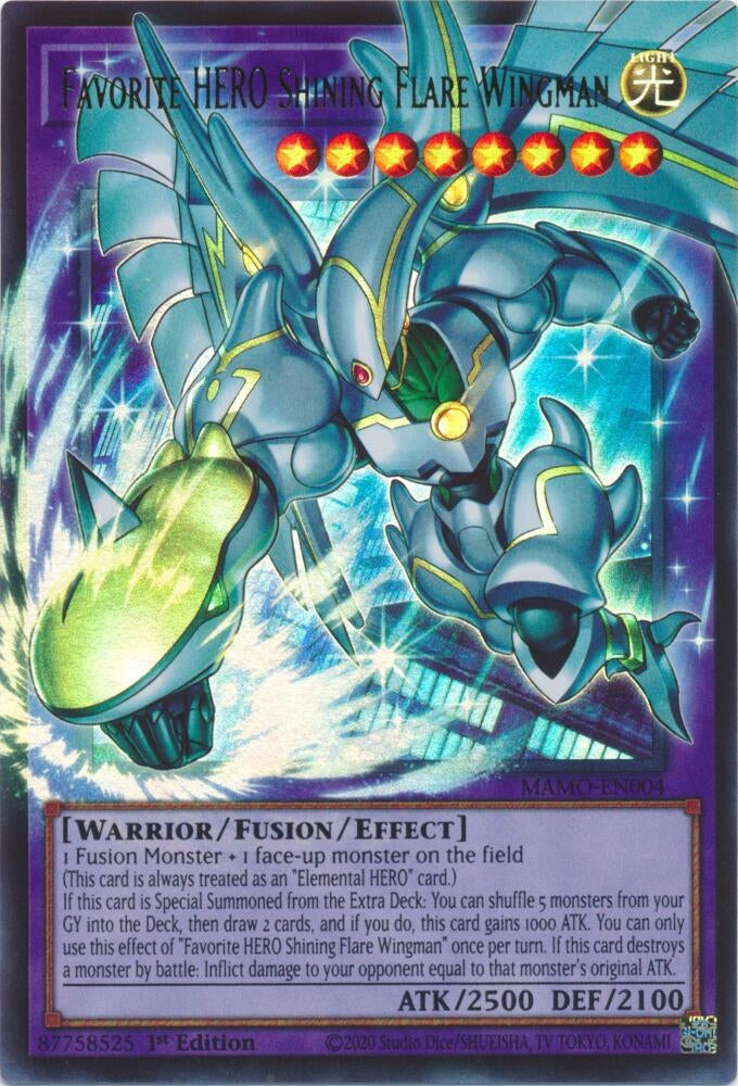 Image for Favorite HERO Shining Flare Wingman (Extended Art) (MAMO-EN004) (1st Edition) (Magnificent Monsters) (MAMO) - YuGiOh