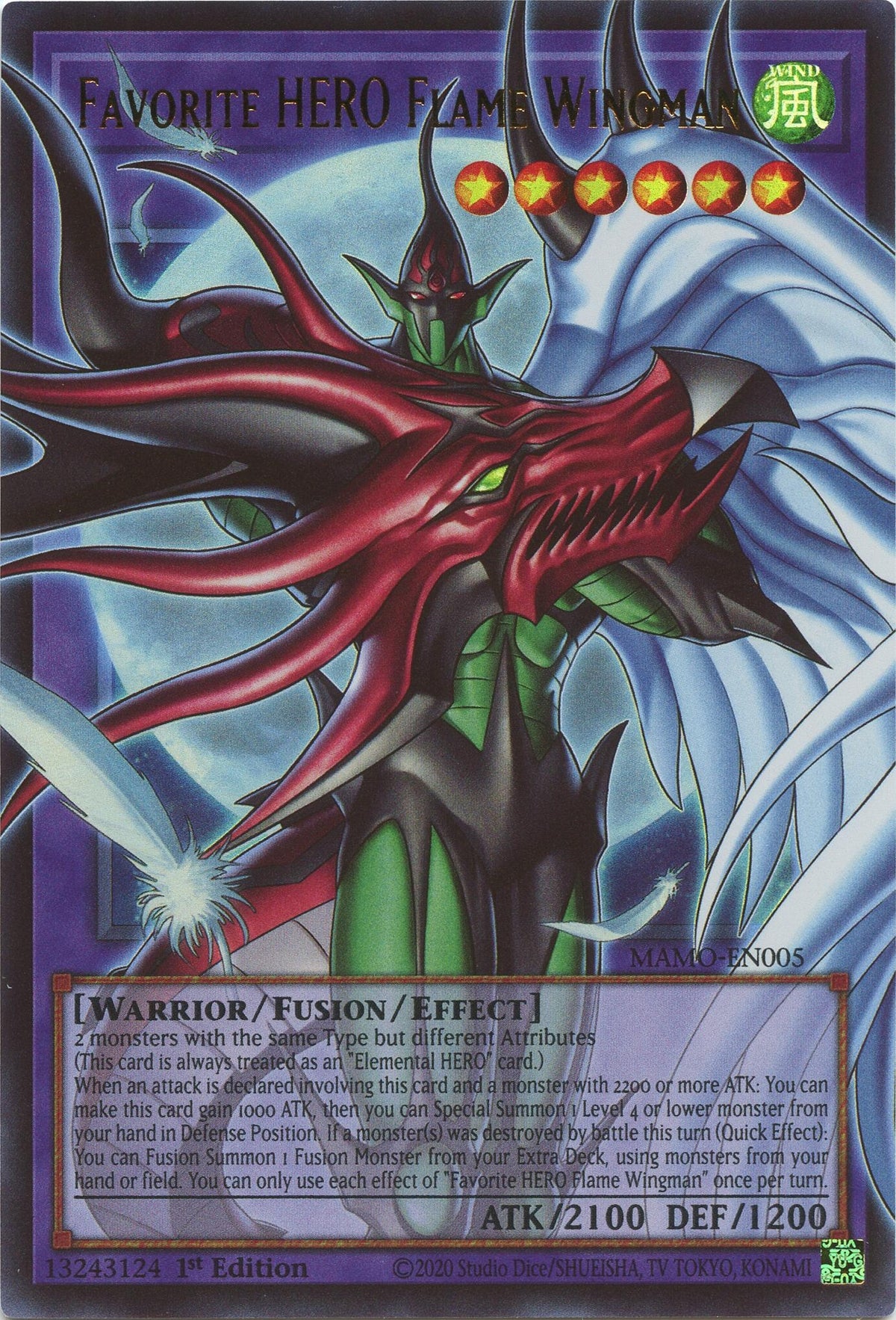 Image for Favorite HERO Flame Wingman (Extended Art) (MAMO-EN005) (1st Edition) (Magnificent Monsters) (MAMO) - YuGiOh