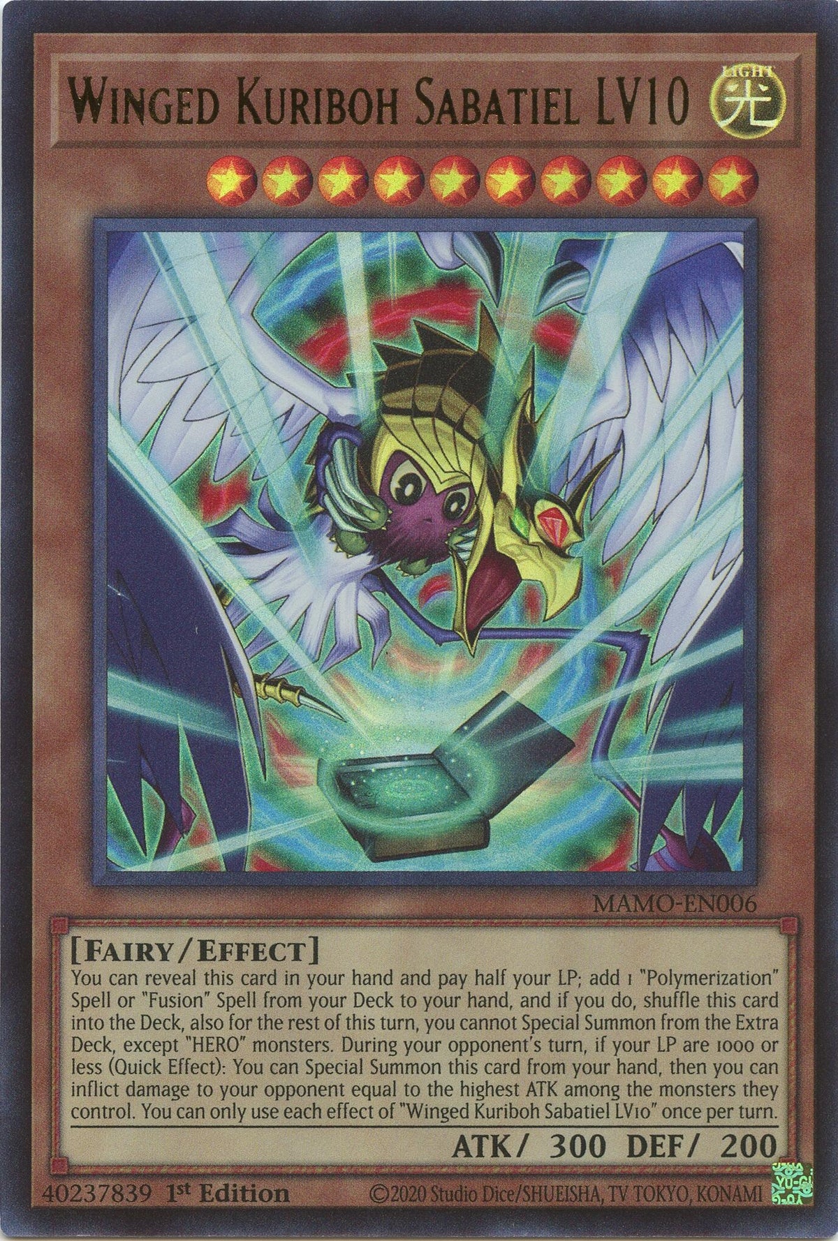 Image for Winged Kuriboh Sabatiel LV10 (MAMO-EN006) (1st Edition) (Magnificent Monsters) (MAMO) - YuGiOh