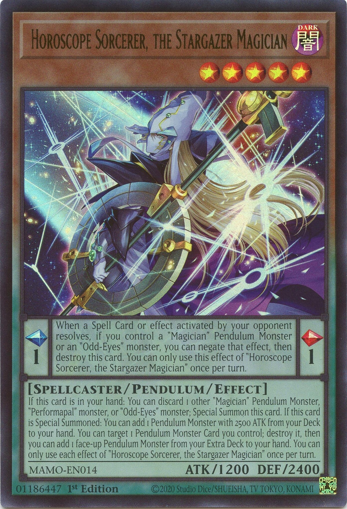 Image for Horoscope Sorcerer, the Stargazer Magician (MAMO-EN014) (1st Edition) (Magnificent Monsters) (MAMO) - YuGiOh