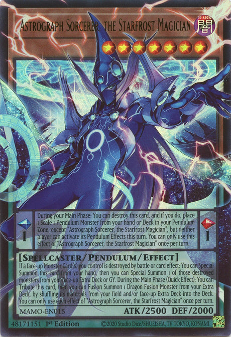 Image for Astrograph Sorcerer, the Starfrost Magician (Extended Art) (MAMO-EN015) (1st Edition) (Magnificent Monsters) (MAMO) - YuGiOh
