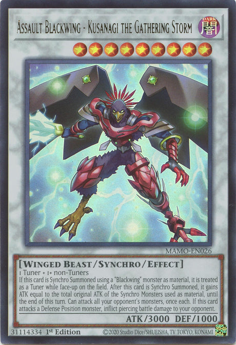 Image for Assault Blackwing - Kusanagi the Gathering Storm (MAMO-EN026) (1st Edition) (Magnificent Monsters) (MAMO) - YuGiOh
