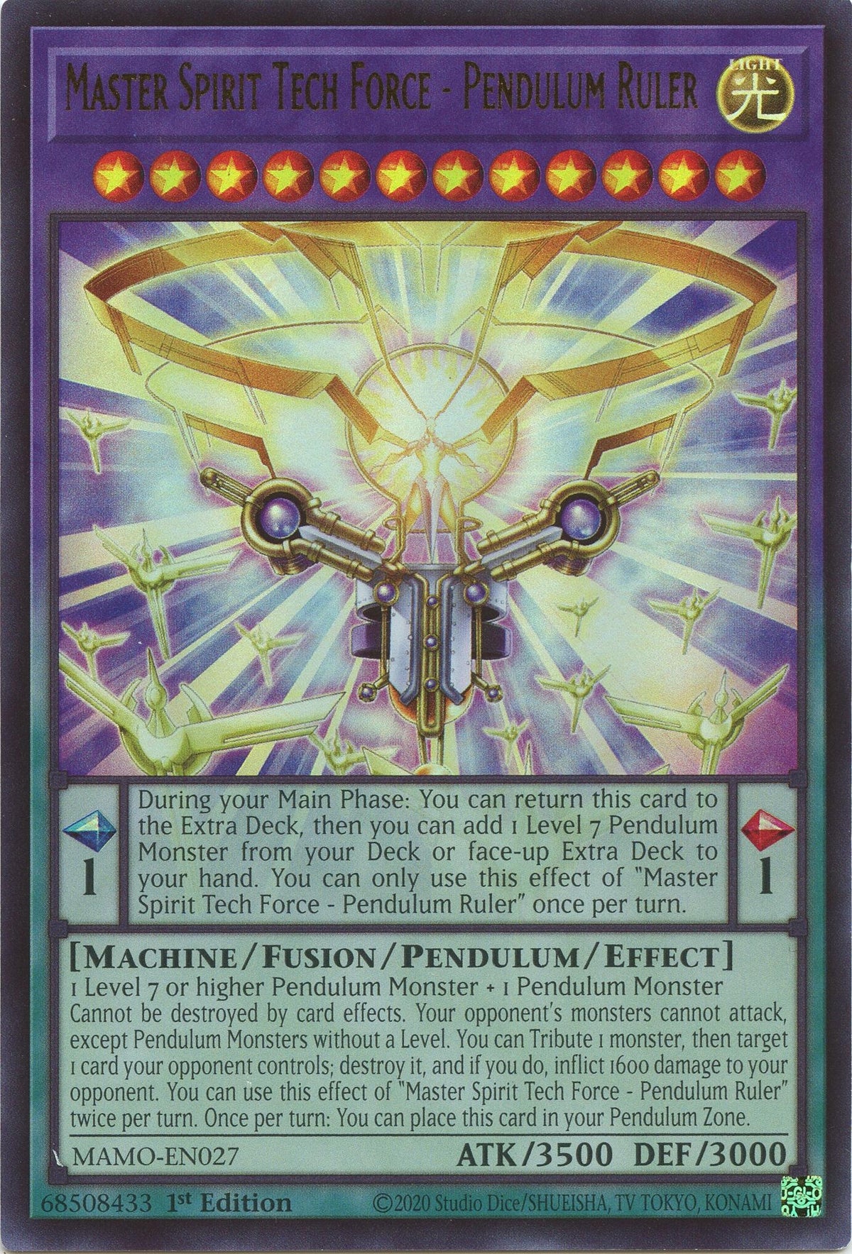 Image for Master Spirit Tech Force - Pendulum Ruler (MAMO-EN027) (1st Edition) (Magnificent Monsters) (MAMO) - YuGiOh