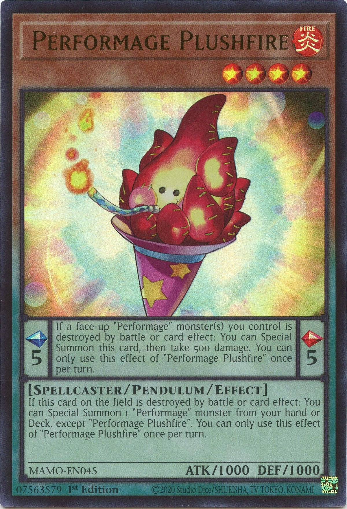 Image for Performage Plushfire (MAMO-EN045) (1st Edition) (Magnificent Monsters) (MAMO) - YuGiOh