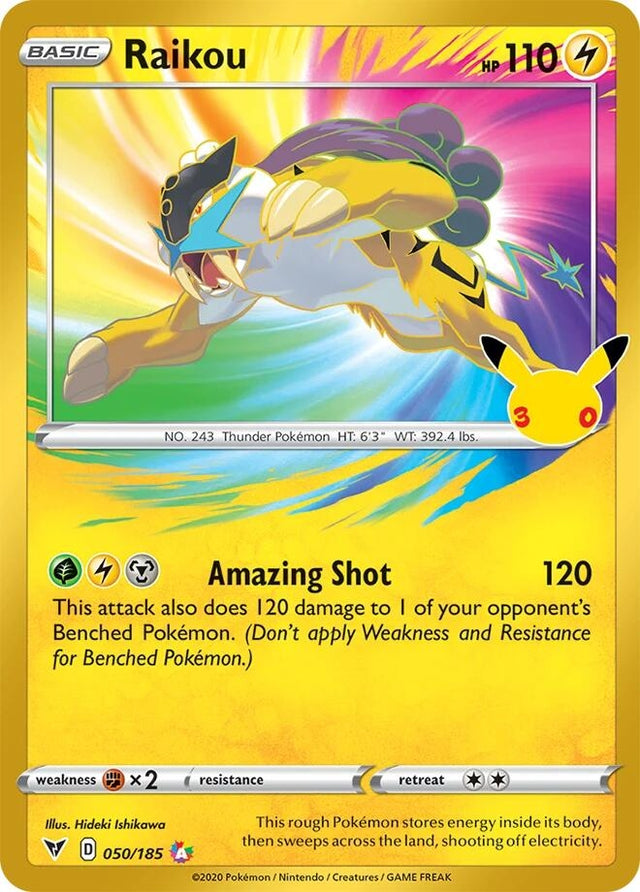 Image for Raikou (050/185) (Holofoil) (ME: 30th Celebration Classic Collection) (30C) - Pokemon