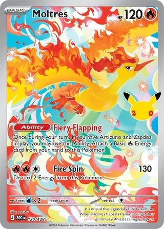 Image for Moltres (130/128) (Holofoil) (ME: 30th Celebration) (30C) - Pokemon