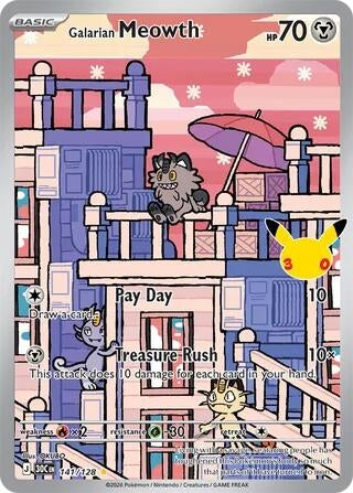 Image for Galarian Meowth (141/128) (Holofoil) (ME: 30th Celebration) (30C) - Pokemon