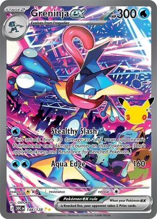Image for Greninja ex (148/128) (Holofoil) (ME: 30th Celebration) (30C) - Pokemon