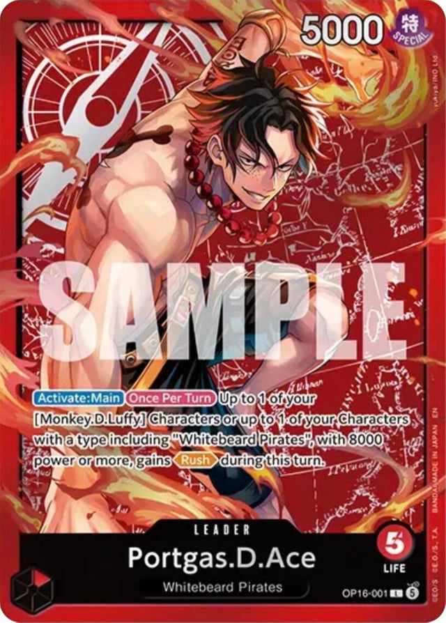 Image for Portgas.D.Ace (Ace Deck) (OP16-001) (Foil) (Set Sail Deck Set) (SD01) - One Piece Card Game