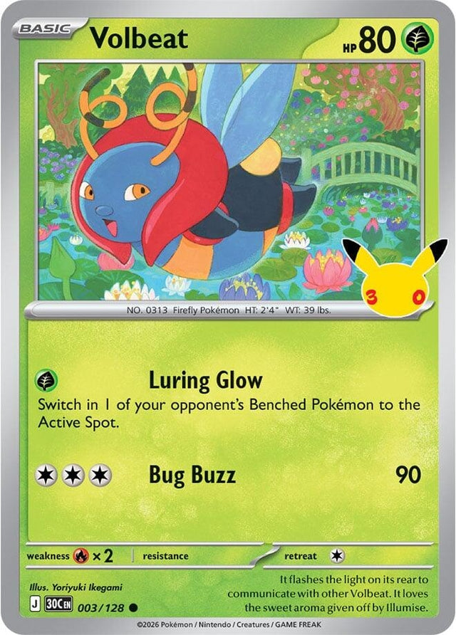 Image for Volbeat (003/128) (Holofoil) (ME: 30th Celebration) (30C) - Pokemon