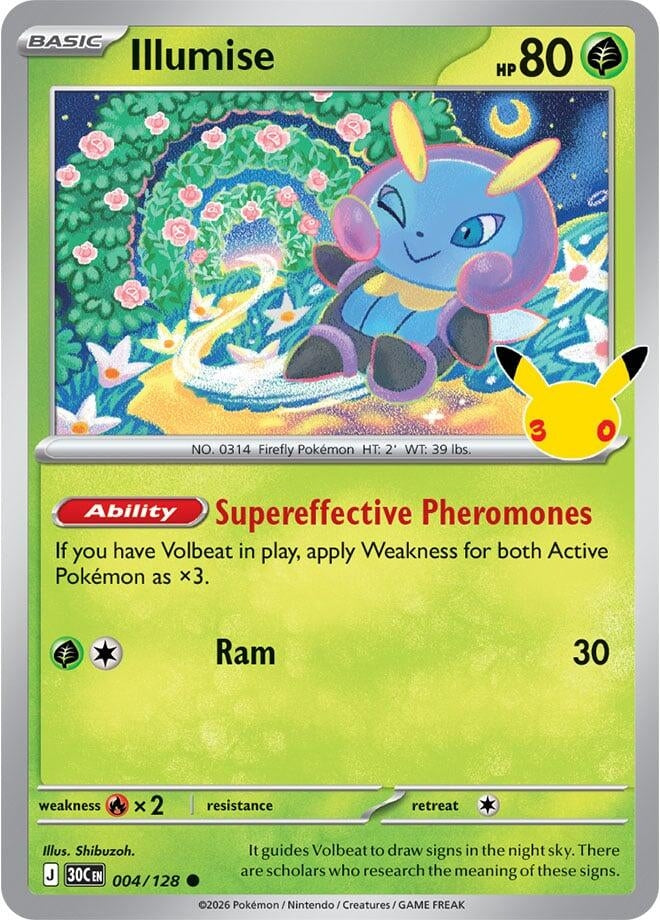 Image for Illumise (004/128) (Holofoil) (ME: 30th Celebration) (30C) - Pokemon