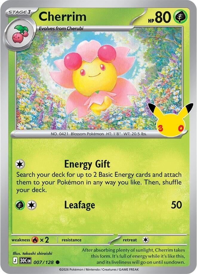 Image for Cherrim (007/128) (Holofoil) (ME: 30th Celebration) (30C) - Pokemon