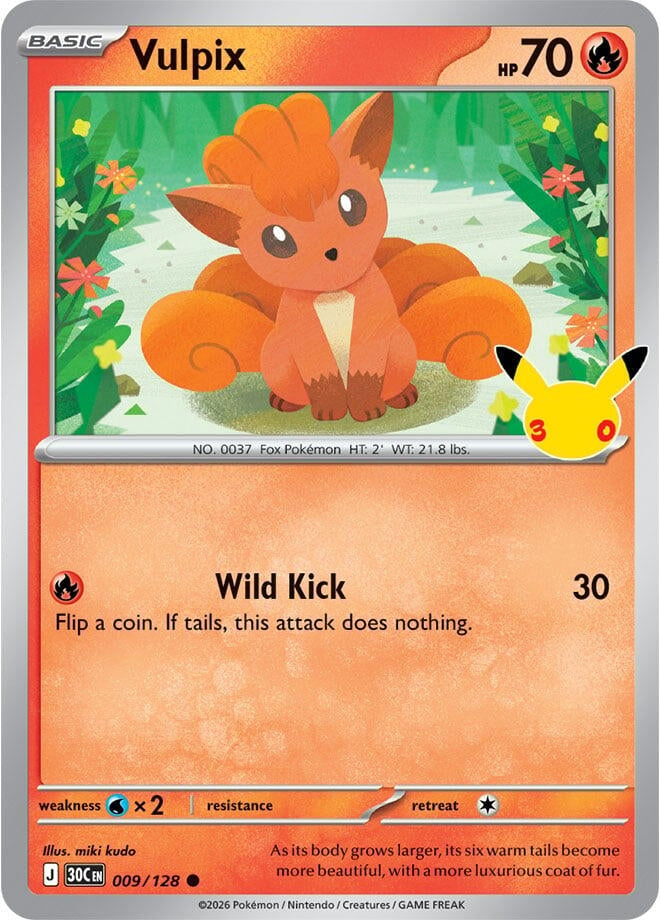 Image for Vulpix (009/128) (Holofoil) (ME: 30th Celebration) (30C) - Pokemon