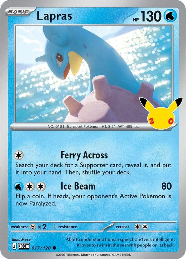 Image for Lapras (017/128) (Holofoil) (ME: 30th Celebration) (30C) - Pokemon