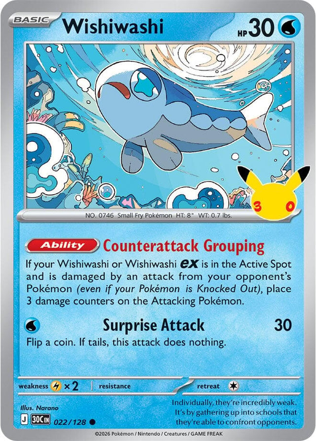 Image for Wishiwashi (022/128) (Holofoil) (ME: 30th Celebration) (30C) - Pokemon