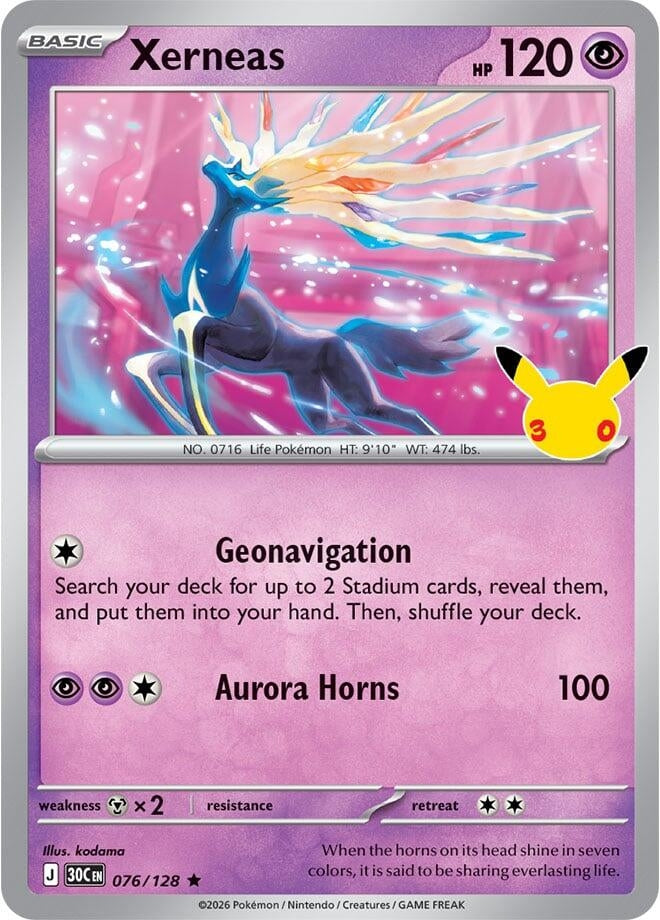 Image for Xerneas (076/128) (Holofoil) (ME: 30th Celebration) (30C) - Pokemon