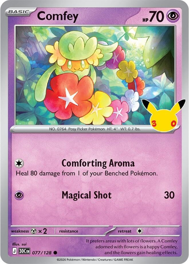 Image for Comfey (077/128) (Holofoil) (ME: 30th Celebration) (30C) - Pokemon