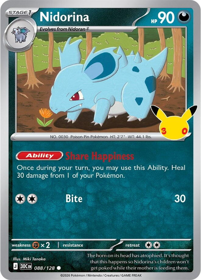 Image for Nidorina (088/128) (Holofoil) (ME: 30th Celebration) (30C) - Pokemon