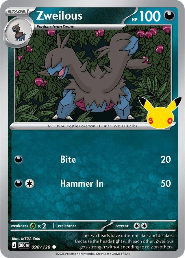 Image for Zweilous (098/128) (Holofoil) (ME: 30th Celebration) (30C) - Pokemon