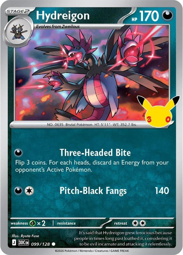 Image for Hydreigon (099/128) (Holofoil) (ME: 30th Celebration) (30C) - Pokemon
