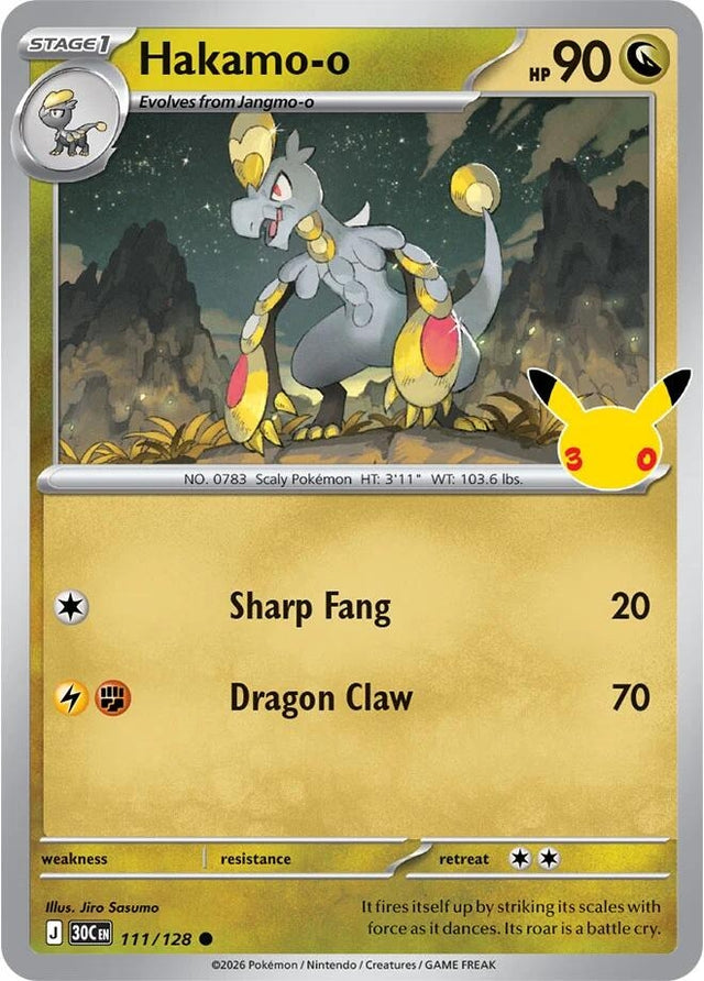 Image for Hakamo-o (111/128) (Holofoil) (ME: 30th Celebration) (30C) - Pokemon
