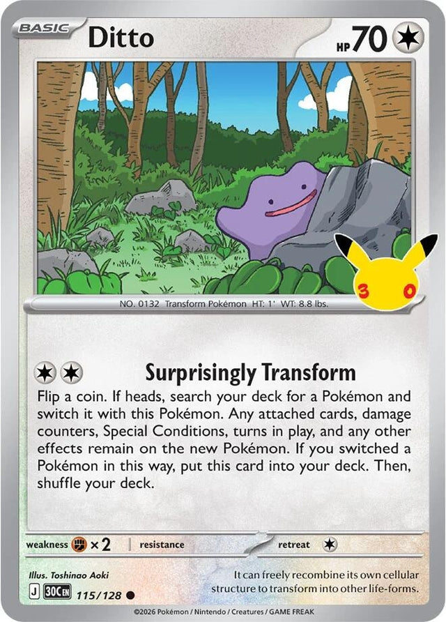 Image for Ditto (115/128) (Holofoil) (ME: 30th Celebration) (30C) - Pokemon